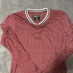 Massive Men's Red Long Sleeve Tee